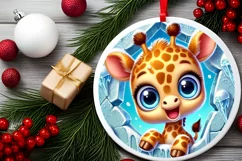 Round Christmas Ornament Sublimation|Clipart Product Image 1
