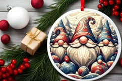 Round Christmas Ornament Sublimation|Clipart Product Image 2
