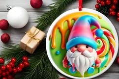 Round Christmas Ornament Sublimation|Clipart Product Image 1