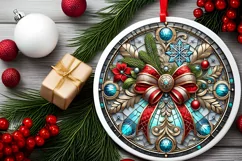 Round Christmas Ornament Sublimation|Clipart Product Image 2