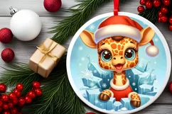 Round Christmas Ornament Sublimation|Clipart Product Image 2