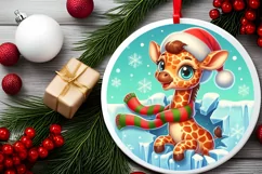 Round Christmas Ornament Sublimation|Clipart Product Image 2