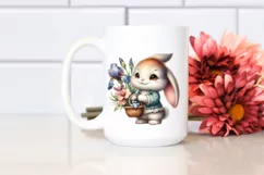 Cute Baby Bunny with Iris Bouquet, Transparent PNG Product Image 2