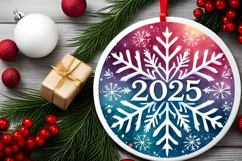 Round Christmas Ornament Sublimation|Clipart Product Image 2