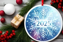 Round Christmas Ornament Sublimation|Clipart Product Image 2