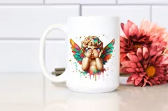 Cupid Angel Of Love Gesture Watercolor Florals Clipart Product Image 1