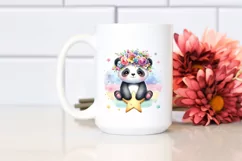 Cute Panda with Flower Crown PNG Product Image 2