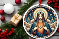 Round Christmas Ornament Sublimation|Clipart Product Image 2