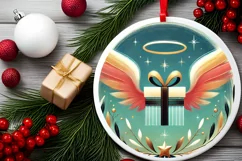 Round Christmas Ornament Sublimation|Clipart Product Image 2