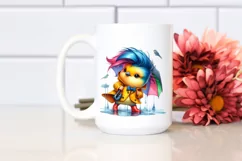 Vibrant Bird with Cool Haircut PNG Product Image 2