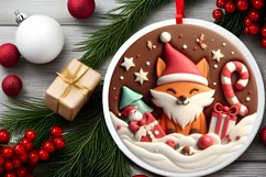Round Christmas Ornament Sublimation|Clipart Product Image 1