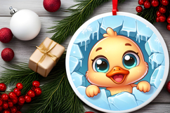 Round Christmass Ornament PNG Product Image 2