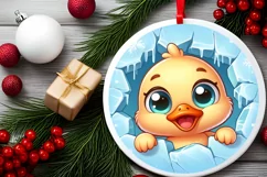 Round Christmas Ornament Sublimation|Clipart Product Image 2