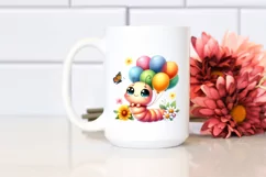 Smiling Baby Worm, Cuddling Balloons, Yellow Flowers | Product Image 2