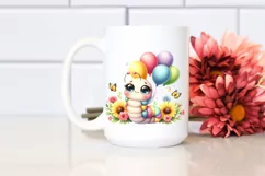 Smiling Baby Worm, Cuddling Balloons, Yellow Flowers | Product Image 2