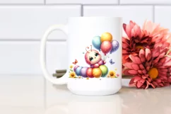 Smiling Baby Worm, Cuddling Balloons, Yellow Flowers | Product Image 2