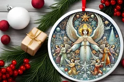 Round Christmas Ornament Sublimation|Clipart Product Image 1