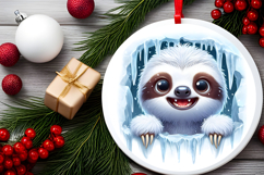 Round Christmass Ornament PNG Product Image 2