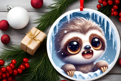 Round Christmass Ornament PNG Product Image 2