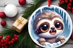 Round Christmas Ornament Sublimation|Clipart Product Image 2