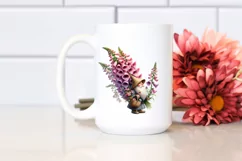 Detailed Gnome Foxglove Bouquet Basket Clipart Product Image 2