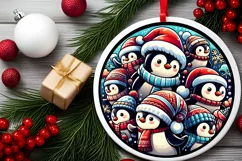 Round Christmas Ornament Sublimation|Clipart Product Image 2