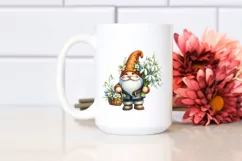 Detailed Gnome Basket Flowers Snowdrop Clipart Product Image 2
