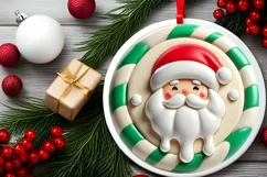 Round Christmas Ornament Sublimation|Clipart Product Image 1