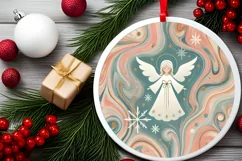 Round Christmas Ornament Sublimation|Clipart Product Image 1