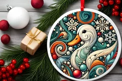 Round Christmas Ornament Sublimation|Clipart Product Image 2