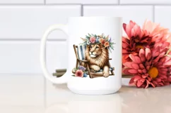 Watercolor Beach Chair Lion Clipart Product Image 2