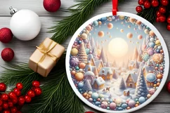 Detailed Christmass Scene Made of Molten Candy Sublimation Product Image 2