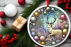 Round Christmas Ornament Sublimation|Clipart Product Image 1
