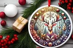 Round Christmas Ornament Sublimation|Clipart Product Image 1