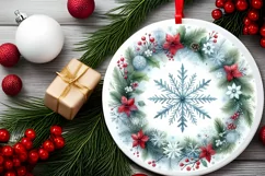 Round Christmas Ornament Sublimation|Clipart Product Image 2
