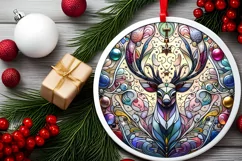 Round Christmas Ornament Sublimation|Clipart Product Image 2