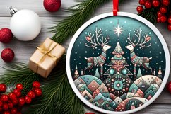Round Christmas Ornament Sublimation|Clipart Product Image 2