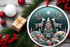 Round Christmass Ornament PNG Product Image 2