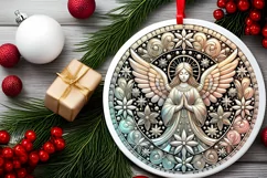 Round Christmas Ornament Sublimation|Clipart Product Image 2