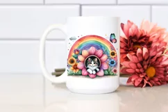 Watercolor Cat House with Colorful Scene | Sublimation Product Image 2