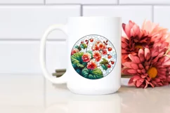 Detailed Stained Begonia Round Clipart Product Image 2