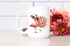 Flamingo with Flower Bouquet | Sublimation Clipart Product Image 2