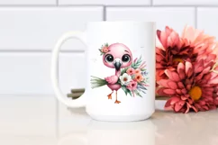 Flamingo with Flower Bouquet | Sublimation Clipart Product Image 2