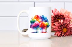 Vibrant Abstract Rainbow Trees Product Image 2