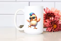 Vibrant Chicken with Cool Haircut PNG Product Image 2