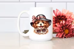 Smiling Puppy Watercolor Clipart Product Image 2