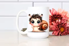 Watercolor Baby Snail Clipart Product Image 2