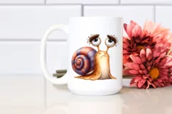 Watercolor Baby Snail Clipart Product Image 2