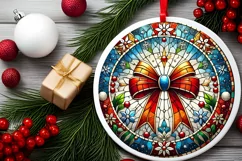 Round Christmas Ornament Sublimation|Clipart Product Image 1