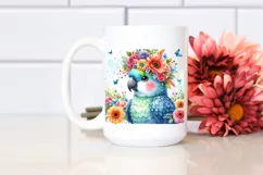 Colorful Parrot with Flower Crown | Sublimation Clipart Product Image 2